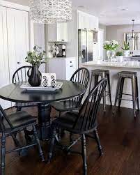 White Kitchen With Eat In Area Black Table Black Kitchen Table Kitchen Dining Sets Eat In Kitchen Table