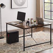 Two person desk design for small workspace. Inbox Zero Home Office Extra Large Computer Desk 47 X 47 Inch Two Person Desk Double Workstation Desk 2 People Office Desk Writing Desk Brown Wayfair