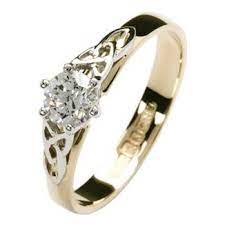 14k Diamond Set Celtic Knot Ring Celtic Engagement Rings Irish Wedding Rings Celtic Knot Ring