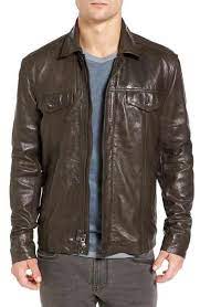 John Varvatos Star Usa Leather Zip Snap Front Jacket Casual Leather Jacket Leather Jacket Jackets
