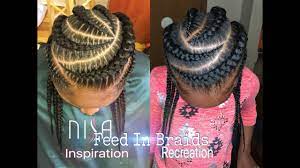 Kids Protective Hairstyle Zig Zag Cornrows Youtube Feed In Braid Braids For Kids Braids For Black Kids