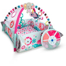 Activity mats, bouncers and swings are fun spots for your baby to chill while you answer the phone, use the bathroom or make dinner. Bright Starts 5 In 1 Your Way Ball Play Activity Gym Pink Baby Play Gym Bright Starts Activity Gym