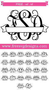 Free Svg Files Svg Png Dxf Script Vine Banner Monogram Font Cricut Monogram Free Monogram Fonts Free Fonts For Cricut
