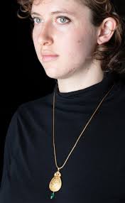 22 Karat Gold Nava Ratna Pendant