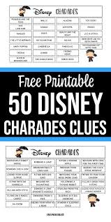 Printable Disney Themed Charades Game For Kids In 2020 Charades For Kids Disney Games Disney Activities