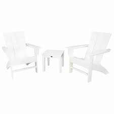 Prescott 3 Piece Adirondack Set By Polywood Porch Furniture Seattle Homes Outdoor Chairs