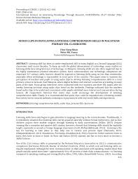 We recommend to check back regularly to ensure you will always have the most up to date documents at your disposal. Pdf Audio Clips In Developing Listening Comprehension Skills In Malaysian Primary Esl Classrooms