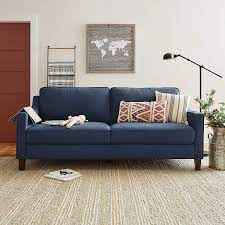Amazon Com Amazon Brand Stone Beam Blaine Modern Sofa Couch 79 5 W Navy Blue Kitchen Dining Modern Sofa Couch Modern Sofa Living Room Grey