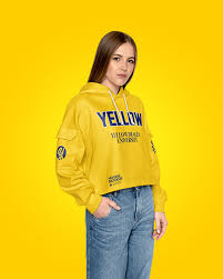 Download Girl In A Hoodie Mockup In Apparel Mockups On Yellow Images Object Mockups