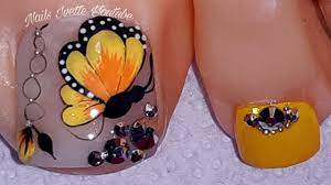 Uñas hippies uñas hermosas uñas hawaianas uñas bonitas uñas neón uñas decoradas. Diseno De Unas Elegantes Decoracion De Unas Pie Mariposa Unas Decoradas Para Pie En Tono Amarillo Youtube