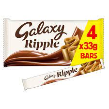 From our silky smooth chocolate bars, minstrels®, counters® and ripple® to luxurious truffles and fusions, discover more about our products. Galaxy Ripple 4 Pack 132g Tesco Groceries