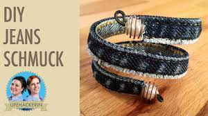 Sie kosten überhaupt nicht viel und sind leicht zu machen. Armreif Aus Jeans Bracelet Upcycling Schmuck Youtube