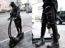 Inwon Lee Byther Techwear String Rider Leather Jacket Byther Hard Stud Leather Gloves Byther Stud Leather Cap Byther Military Leather Boots Byther Techwear Double Cargo Pants Byther Unbalance Cotton T Shirts