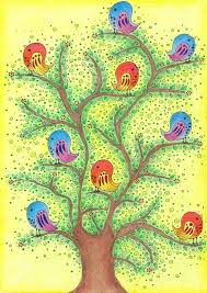Bird On Tree Drawing For Kids Original Childrens Drawing Birds On A Tree By Enchantedcrayons 15 00 Bird Drawings Childrens Drawings Bird Art