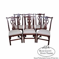 Ethan Allen Georgian Court Set Of 6 Solid Cherry Chippendale Style Dining Chairs Dining Chairs Georgian Court Chair