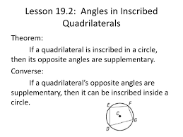 To play this quiz, please finish editing it. Opposite Angles Of Inscribed Quadrilateral Are Supplementary