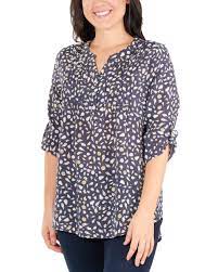 Women's 3/4 Sleeve Front Pleated Top - Walmart.com