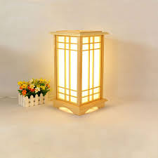 Side table lamp has a clear asian. Square Cuboid Lantern Table Lamp Japanese Wooden Floor Standing Lamp