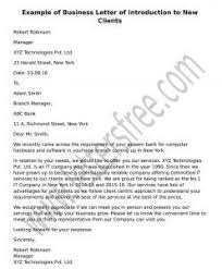Sample Business Letter Of Introduction To New Clients Example Business Letter Example Business Letter Introduction Letter