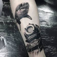 60 Diving Helmet Tattoo Designs For Men Deep Sea Ideas
