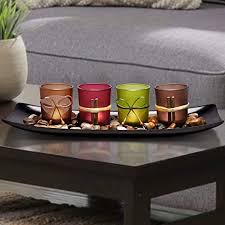 Plus, they're unbelievably easy and inexpensive to diy. Amazon Com Lamorgift Home Decor Candle Holders Set For Bathroom Decorations Candle Holder Centerpieces For Dining Room Table Living Room Decor Coffee Table Decor Large Tray With 4 Candle Holders Kitchen