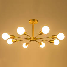 Nordic Modern Branching 6 8 Light Bedroom Semi Flush Mount In Gold Ceiling Lights Bedroom Ceiling Light Gold Ceiling Light Ceiling Lights