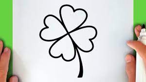 To draw a clover quickly and easily, sketch a long, curved arc for the stem. How To Draw A Four Leaf Clover Youtube