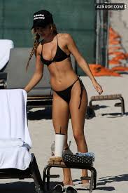 Chantel Jeffries Sexy Shows Off Her Hot Tits and Butt Wearing a Hot Black  Bikini at the Beach in Miami - AZNude