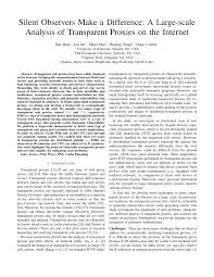 PDF) Silent Observers Make a Difference: A Large-scale Analysis of  Transparent Proxies on the Internet