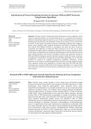 Pdf Optimization Of Project Scheduling Activities In Dynamic Cpm And Pert Networks Using Genetic Algorithms