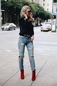 Boots Bottines Stylee Fr Bottines Rouges Tenue Avec Chaussures Rouges Tenue