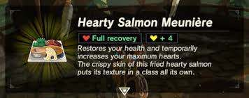Salmon meuniere ingredients botw : Hearty Salmon Meuniere Zeldapedia Fandom