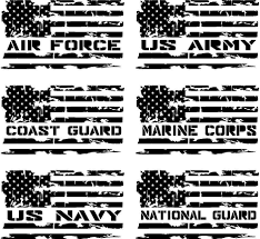 Distressed Military Service Branch American Flag Premium Vinyl Decal American Flag Decal Flag Decal Vinyl