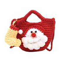 Christmas Handmade Woolen Knitting Bag Santa Claus Finished Bag(红色圣诞老人)
