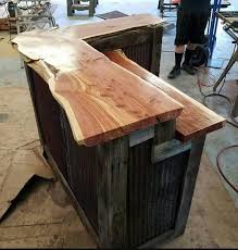 Live Edge L Shaped Bar Diy Home Bar Wood Bar Top Home Bar Designs