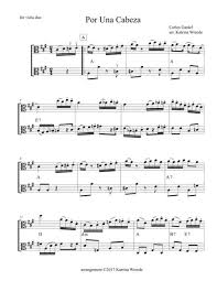 Por una cabeza, is one of the most famous and popular tango songs by carlos gardel (composer) and alfredo le pera (lyricist), written in 1935. Por Una Cabeza For Viola Duet By Carlos Gardel Digital Sheet Music For Score Download Print S0 223219 Sheet Music Plus