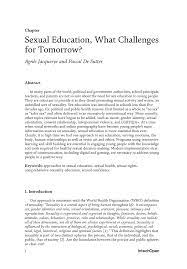PDF) The challenges for future sex education