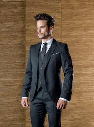Handsome Black Wedding Mens Suits Slim Fit Bridegroom Tuxedos For Men Three Pieces Groomsmen Suit Cheap Formal Bu Black Suit Wedding Prom Suits Groomsmen Suits