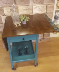 Vintage Drinks Trolley Tea Trolley Drop Leaf Table Folding Table Farrow And Ball Hand Painted Upcycled In 2020 Drop Leaf Table Leaf Table Dining Table In Kitchen