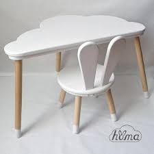 Wooden Kids Chair Bunny And Table Cloud Children S Set Kids Furniture Bunny Chair Cloud Tabl Childrenschair Kindertafel Interieur Huisinrichting