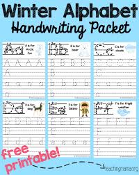 Also available are cursive words and cursive sentences . Winter Alphabet Handwriting Packet Teaching Mama