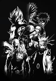 Naruto Saitama Luffy Natsu Goku Et Kurosaki Naruto Shippuden One Punch Man One Piece Fairy Tail Dragon Ball Et B Seni Anime Seni Jepang Gambar Anime