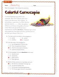 How Did The Cornucopia Become A Thanksgiving Symbol Students Will Find Out In Reading Comprehension Worksheets Reading Comprehension Comprehension Worksheets