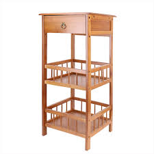 Consider the height of your bed as well as how much space you have on either side when choosing a night table. Amazon Com Wisfor Bamboo Side Table 3 Tier Small Tall Narrow Nightstand For Small Spaces Bedside End Table With Drawer For Bedroom Chair Sofaside Kitchen Dining