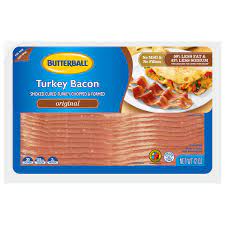 Turkey bacon is dark and light meat turkey seasoned like bacon and pressed into bacon form. Save On Butterball Turkey Bacon Original Order Online Delivery Stop Shop