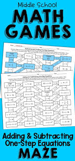 No Prep Worksheet Adding And Subtracting One Step Equations Middle School Math Games Maze Activity Math Games Middle School One Step Equations Math Games