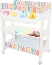 Kinbor baby bathinette folding changing table baby diaper station with bath tub unit, portable children baby dresser unit infant nursery trays storage. Mychild Peachy Changing Unit Multi Zoo Baby Changing Table With Bath Bn Baby Changing Tables Baby Storage Doll Changing Table