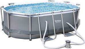 bol com bestway levant zwembad set ovaal grijs 300 cm