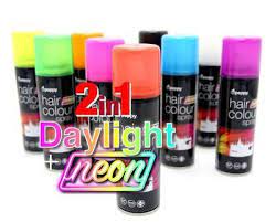Uv Neon Hair Spray Fluorescent Adults Kids Temporary Wash Out Coloured Can Dye Ebay