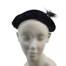 Schwarzer Samt Fascinator Hut